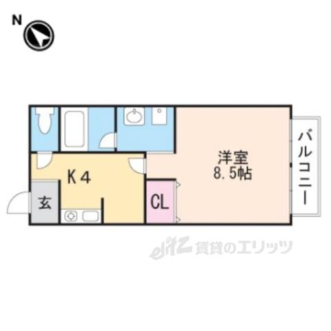 千秀VIII(1K/1階)の間取り写真