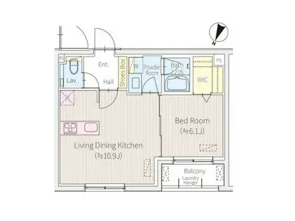 OP.ST.M(1LDK/2階)の間取り写真