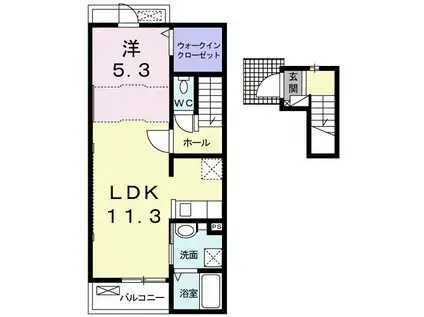 フリージアII(1LDK/2階)の間取り写真