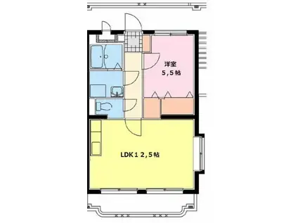 ドルミールYANO(1LDK/1階)の間取り写真