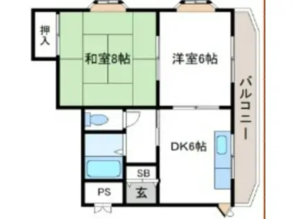 ユンケンハイム(2DK/3階)の間取り写真