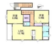 アンソレイユ II A(2LDK/2階)の間取り写真