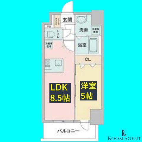 アステリ鶴舞テーセラ(1LDK/15階)の間取り写真