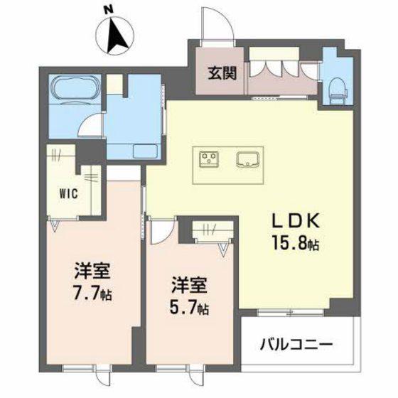 グランキューブ中井(2LDK/3階)の間取り写真