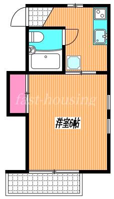 ハイム榎本(1K/2階)の間取り写真