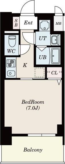 S-RESIDENCE浄心イースト(1K/8階)の間取り写真