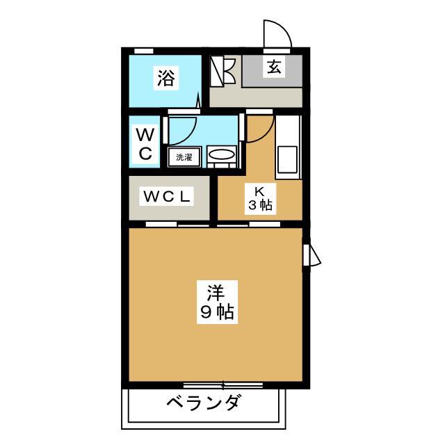 レクエルドサオリII A棟(1K/1階)の間取り写真