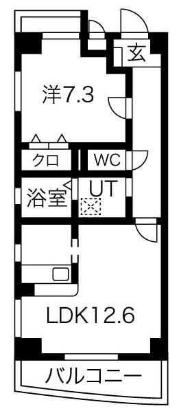 プリミエールJYOJYO(1LDK/6階)の間取り写真