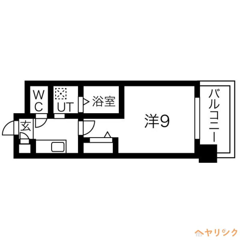 パルティール浅間町(1K/8階)の間取り写真