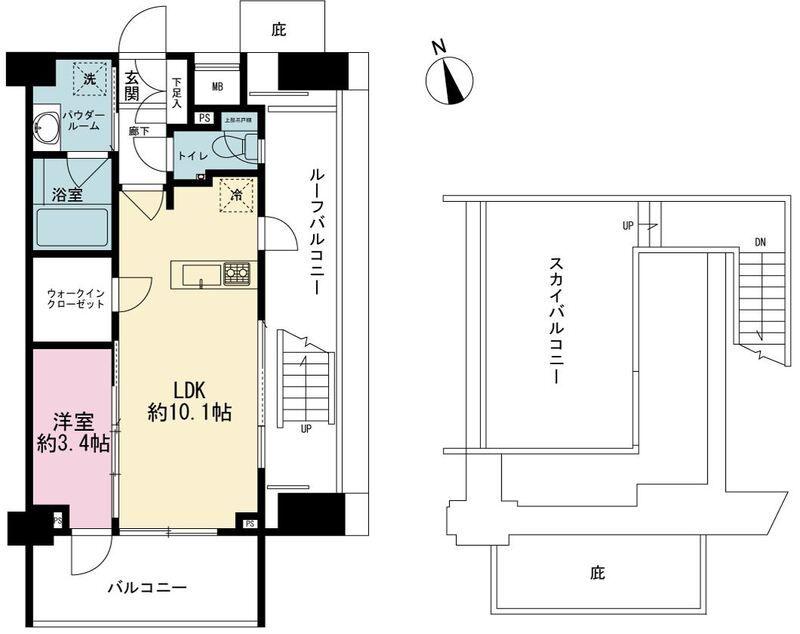 クレイシア新宿パークコンフォート(1LDK/9階)の間取り写真