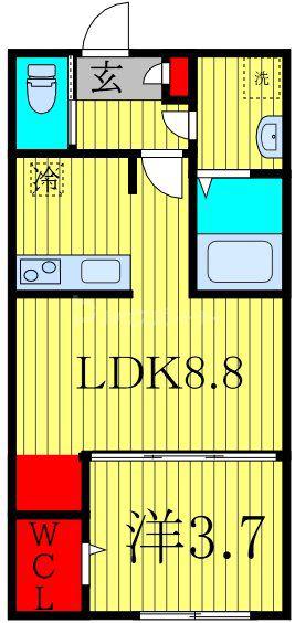 KEIAI RESIDENCE 大和田III(1LDK/1階)の間取り写真