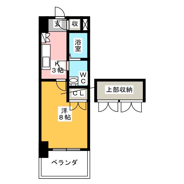 CLUB ORIENT BLD NO.81 AMARIGE (1K/3階)の間取り写真