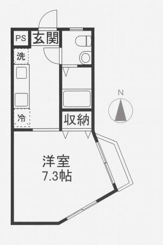 ジョイジュネス(1K/2階)の間取り写真