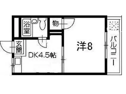 サンステージ八万(1DK/2階)の間取り写真