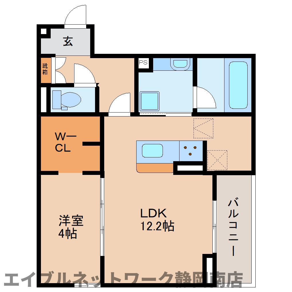 DCREST新川S(1LDK/2階)の間取り写真