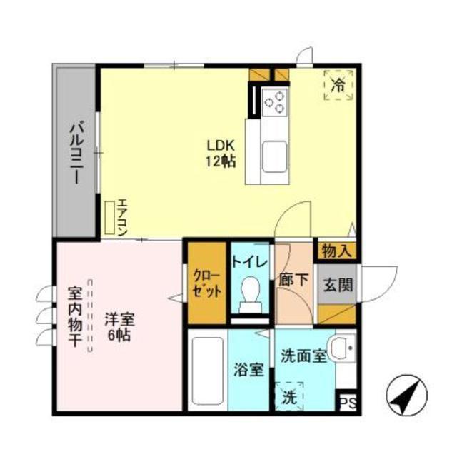 GRANSOLEIL(1LDK/3階)の間取り写真