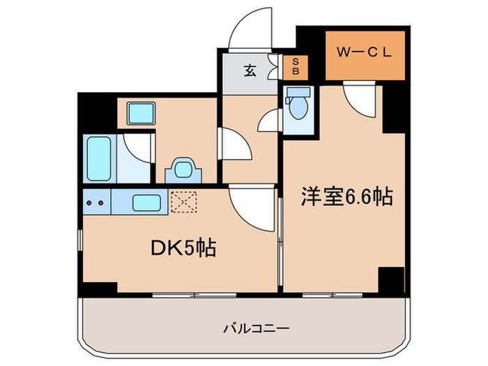 ベラジオ京都西大路II(1DK/8階)の間取り写真