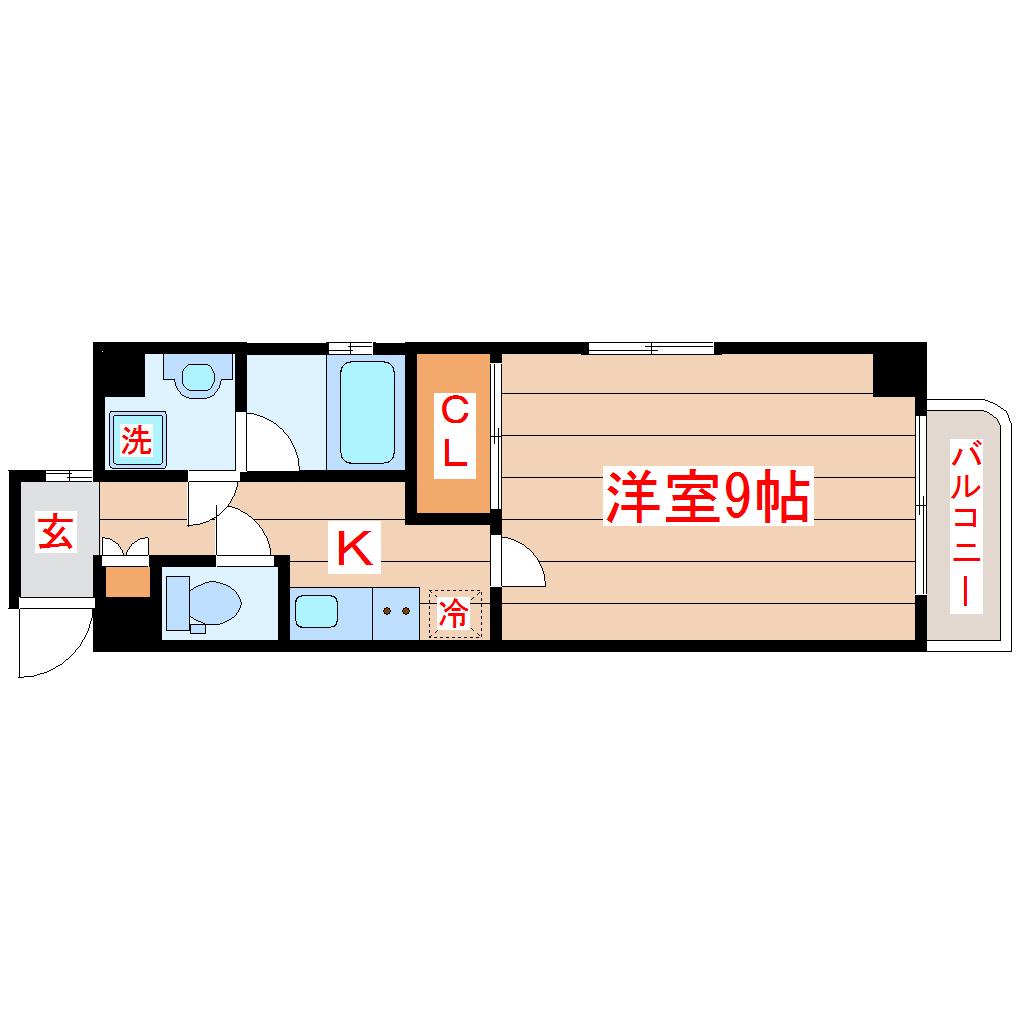しゃとれ新寺(1K/1階)の間取り写真