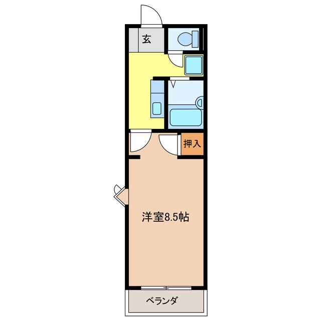 グランドハイム21(1K/2階)の間取り写真