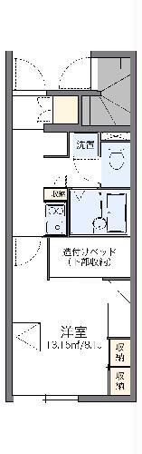 レオパレスソフィア A(1K/1階)の間取り写真