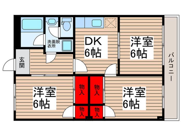 加藤第2ビル(3DK/1階)の間取り写真