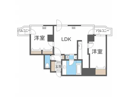 ビッグパレス西線ウエスト(2LDK/9階)の間取り写真