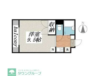 グロリアスII(1K/2階)の間取り写真