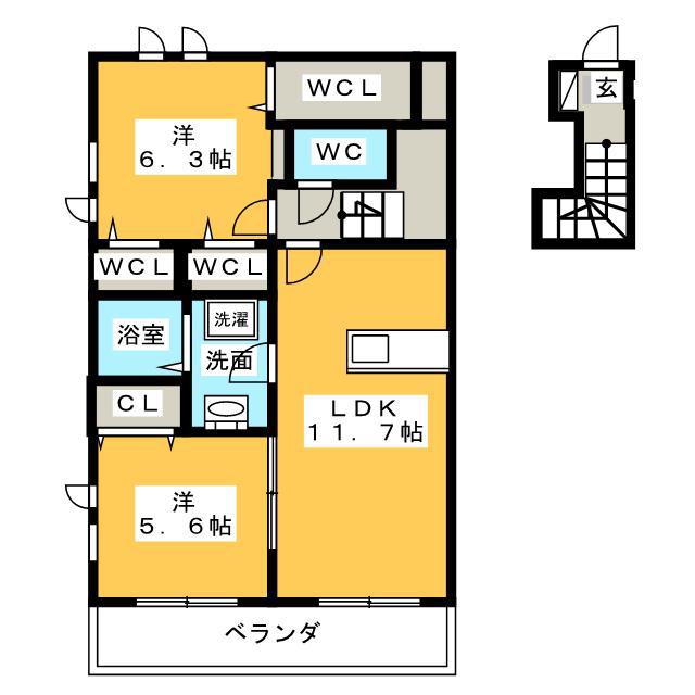 JAPITO(2LDK/2階)の間取り写真