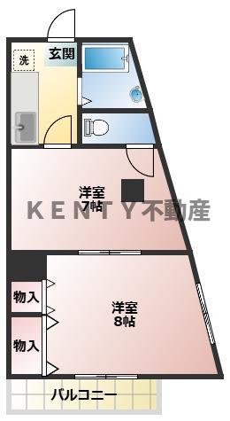 マンション美和(2K/3階)の間取り写真