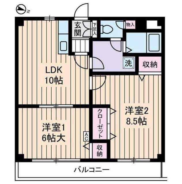 クレール秀光(2LDK/1階)の間取り写真