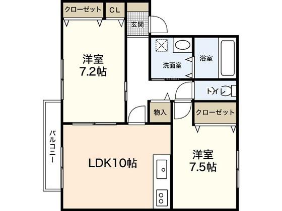 サンコート長束(2LDK/2階)の間取り写真