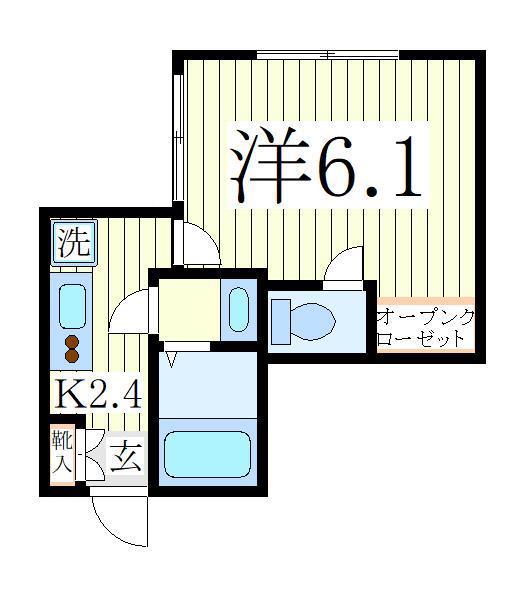 ERFOLG柏(1K/1階)の間取り写真