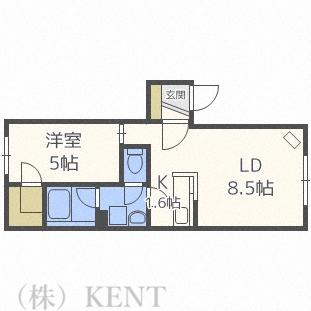 ポーザ琴似(1LDK/4階)の間取り写真