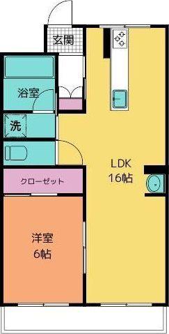 コーポマウンテンII(1LDK/1階)の間取り写真