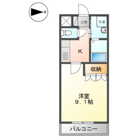 フリージャー茅ヶ崎(1K/1階)の間取り写真