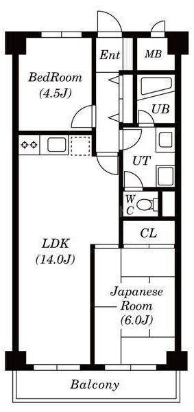 ウエルストンハイツ(2LDK/2階)の間取り写真