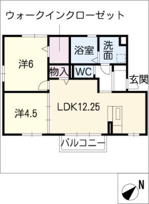 ソーニョ豊(2LDK/1階)の間取り写真