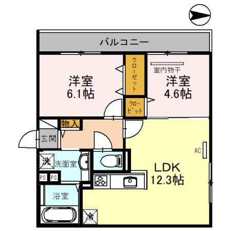 SERENDIPITY武庫之荘(2LDK/2階)の間取り写真