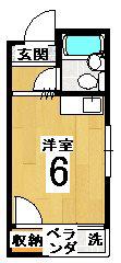 ハイツ・わかくさ(ワンルーム/2階)の間取り写真