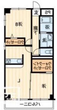 深可ヒュッテ(2LDK/5階)の間取り写真