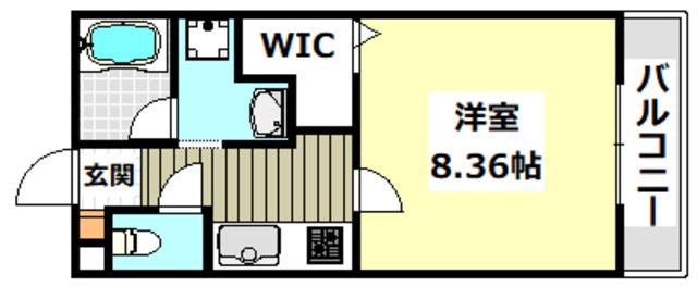 アバンサール(1K/2階)の間取り写真