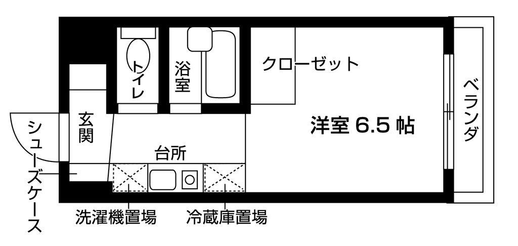 ヌヴェール市川(ワンルーム/1階)の間取り写真