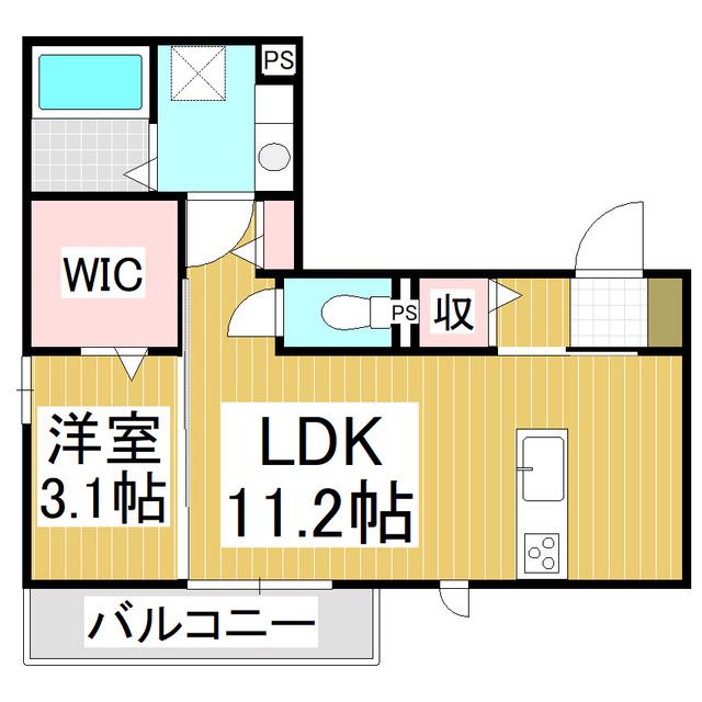 メゾン・ド・メイユール(1LDK/2階)の間取り写真