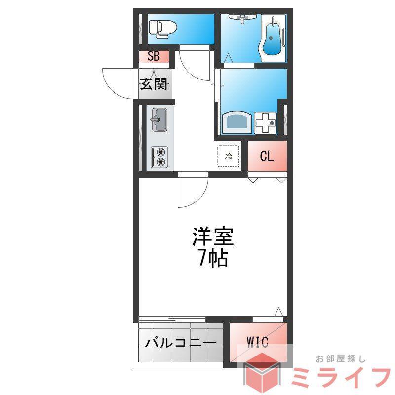 ヴェルメゾン加美東(2K/3階)の間取り写真