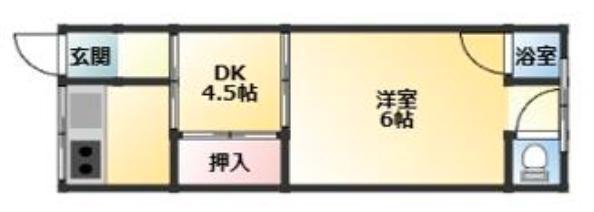 リバーハイツ東新町(1DK/1階)の間取り写真