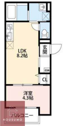 TATERUAPARTMENT大道南1丁目(1LDK/2階)の間取り写真