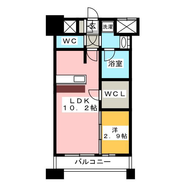 GRAND HILL IWASE BLD(1LDK/11階)の間取り写真