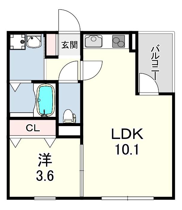 リブレメゾン東鳴尾1(1LDK/2階)の間取り写真