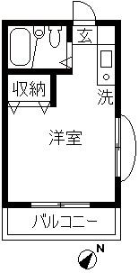 エスポワール新横浜(ワンルーム/3階)の間取り写真