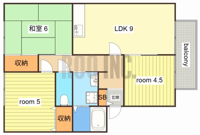 ボナール東川B(3DK/2階)の間取り写真